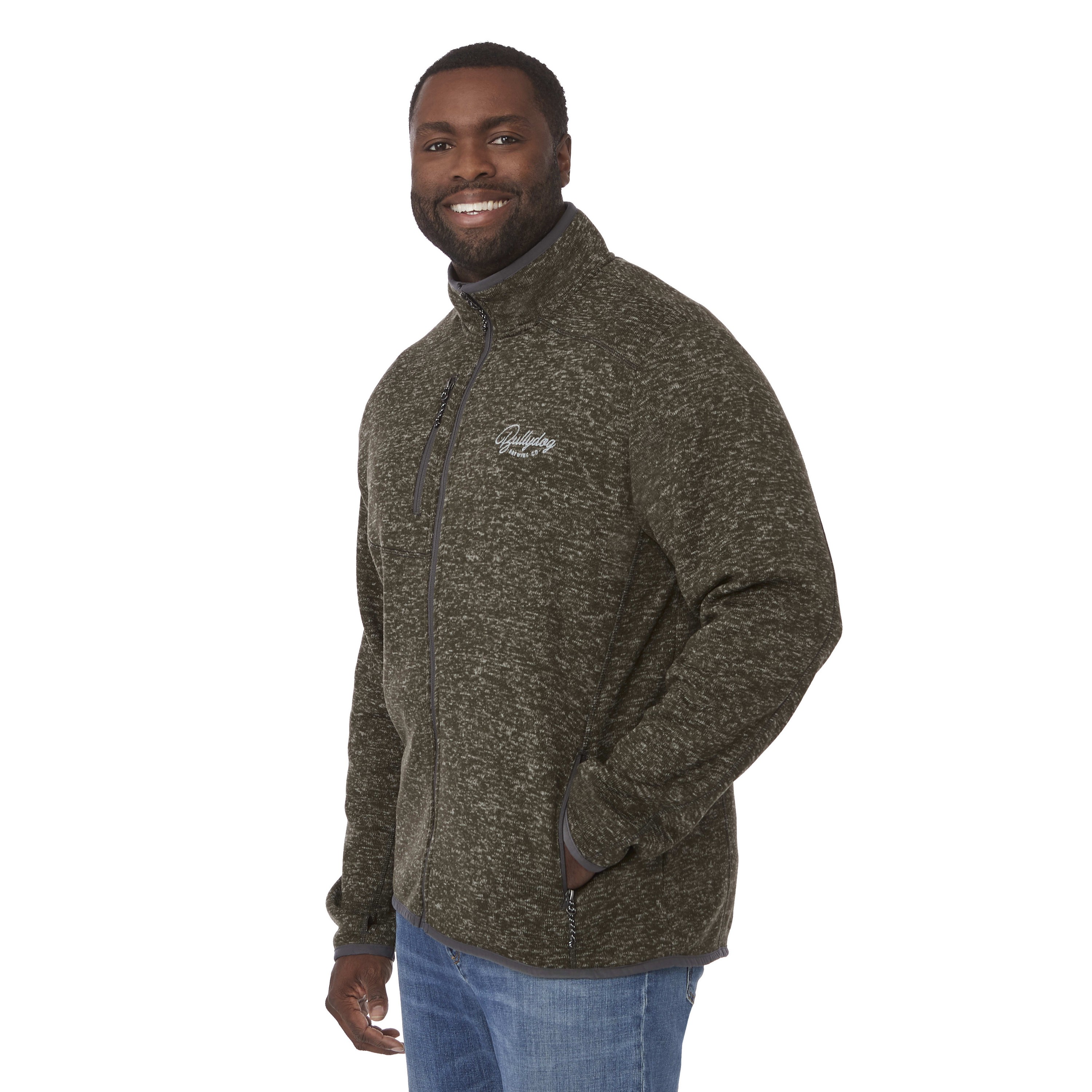 Men's TREMBLANT Sweater Knit Full Zip Jacket with Thumb Holes 1
