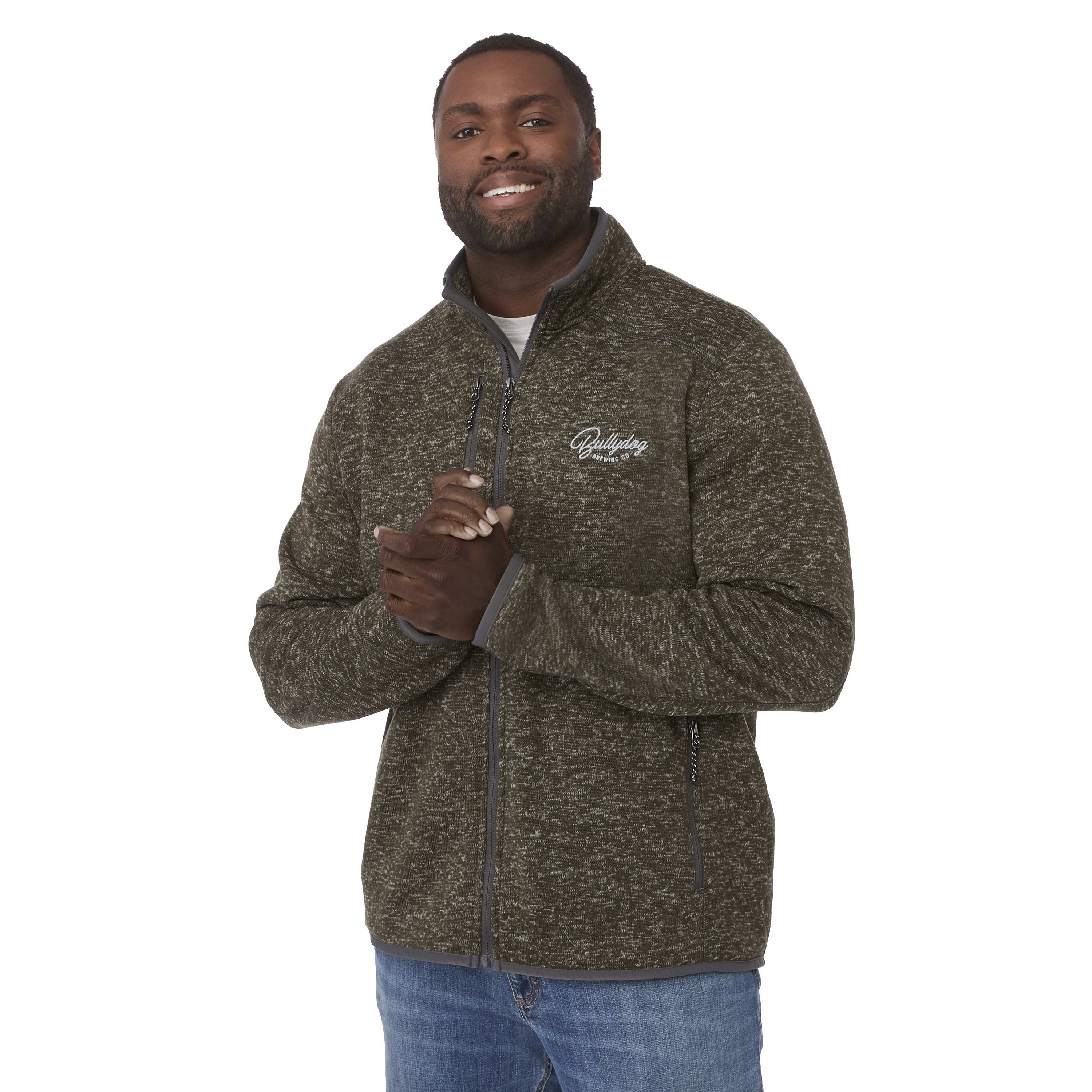 Men's TREMBLANT Sweater Knit Full Zip Jacket with Thumb Holes 1