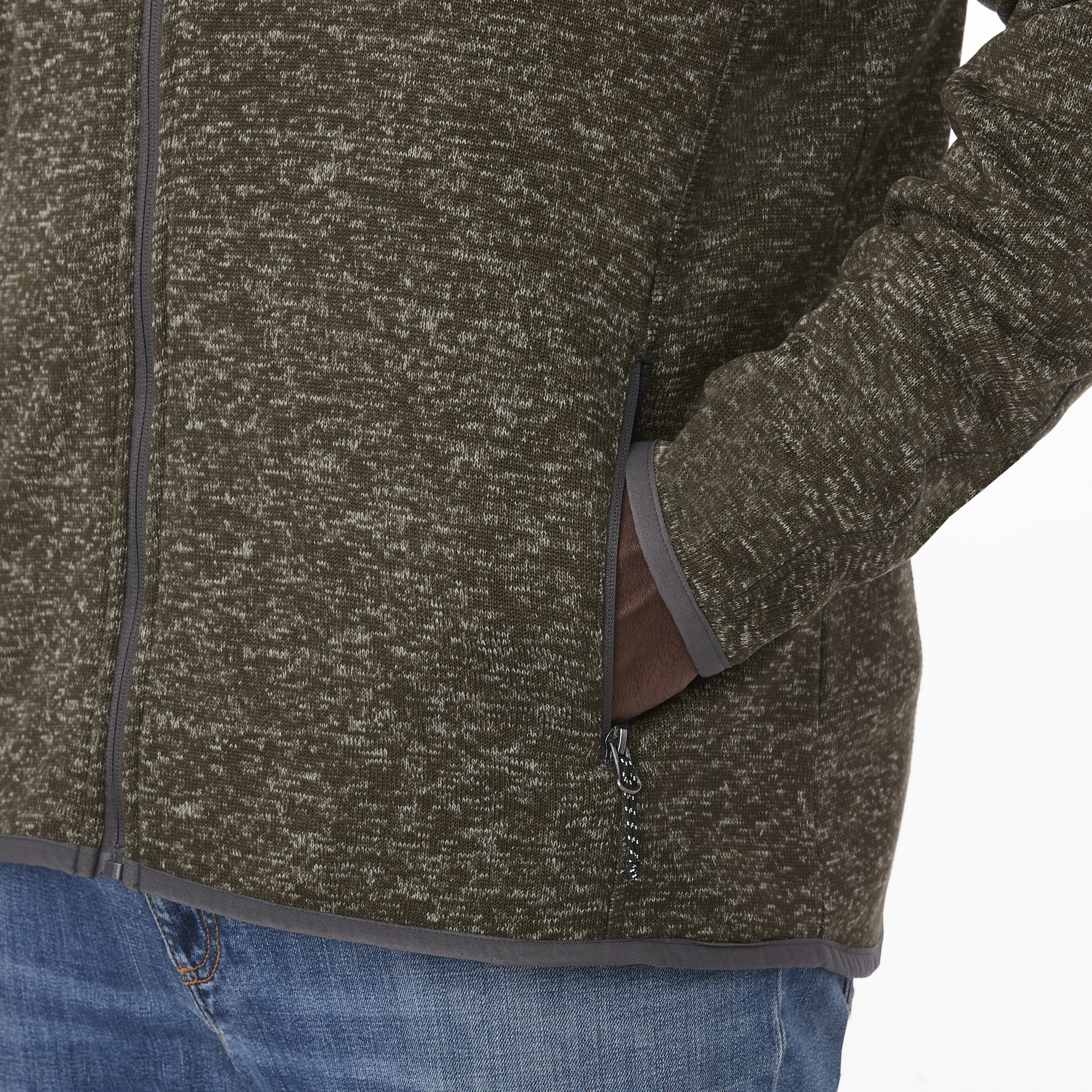 Men's TREMBLANT Sweater Knit Full Zip Jacket with Thumb Holes 1