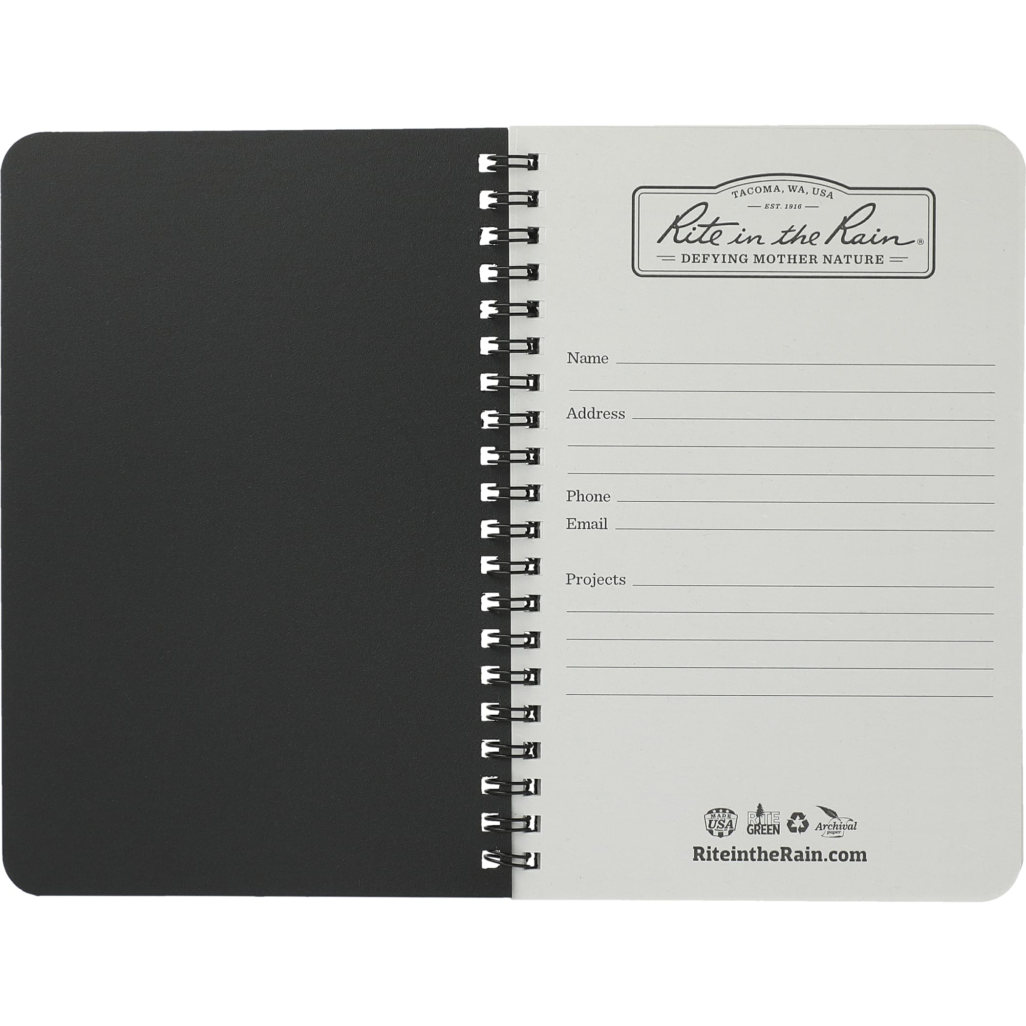 4.6'' x 7'' Rite in the Rain Side Spiral Notebook 1