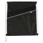 Combo Recycled Drawstring Bag - SM-6009BKFront Combo Recycled Drawstring Bag - SM-6009BKFront