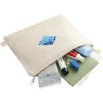 Organic 8oz Cotton Flat Travel Pouch - 7901-16NTAngle-Right Organic 8oz Cotton Flat Travel Pouch - 7901-16NTAngle-Right