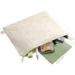 Organic 8oz Cotton Flat Travel Pouch - 7901-16NTAngle-Right Organic 8oz Cotton Flat Travel Pouch - 7901-16NTAngle-Right