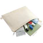 Organic 8oz Cotton Flat Travel Pouch - 7901-16NTAngle-Right Organic 8oz Cotton Flat Travel Pouch - 7901-16NTAngle-Right