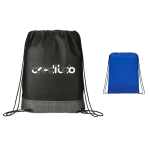 Crossweave Heat Sealed Drawstring Bag - SM-5892BKFront Crossweave Heat Sealed Drawstring Bag - SM-5892BKFront