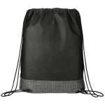 Crossweave Heat Sealed Drawstring Bag - SM-5892BKFront Crossweave Heat Sealed Drawstring Bag - SM-5892BKFront