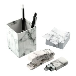4 Piece Faux Marble Desktop Set 1 4 Piece Faux Marble Desktop Set 1