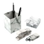4 Piece Faux Marble Desktop Set 1 4 Piece Faux Marble Desktop Set 1