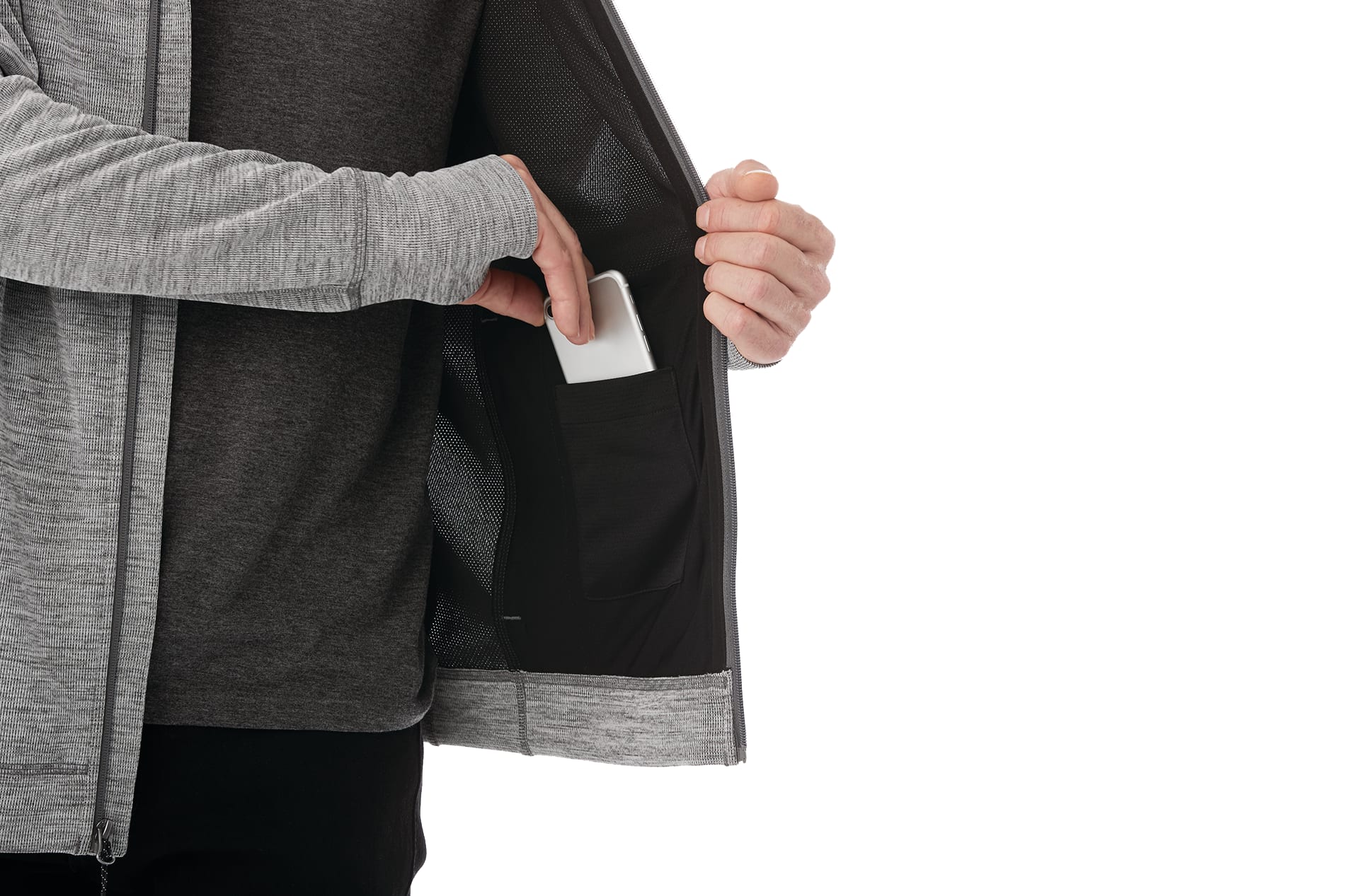 Men's ODELL Performance Knit Full Zip Hoodie with Thumb Holes 2