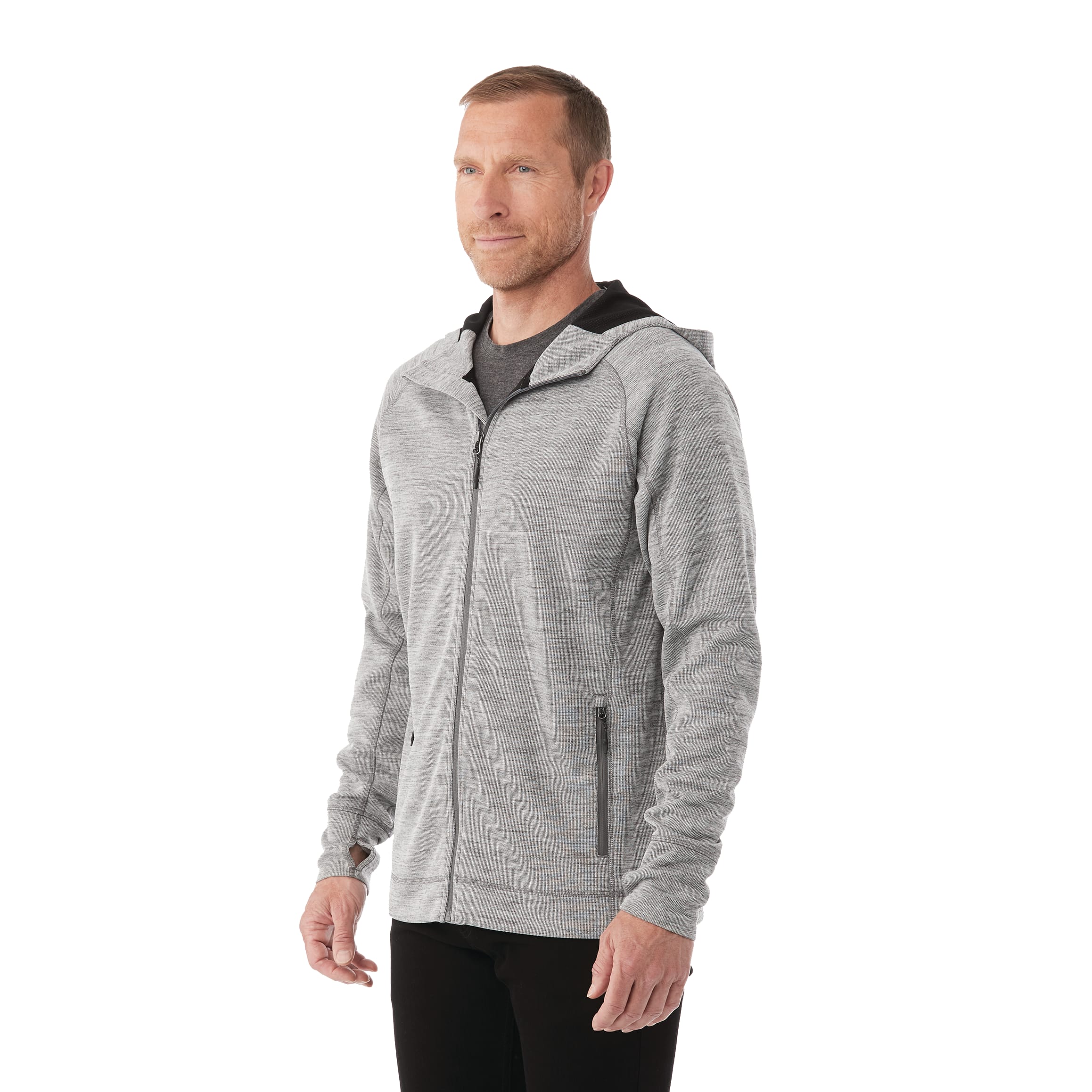 Men's ODELL Performance Knit Full Zip Hoodie with Thumb Holes 2