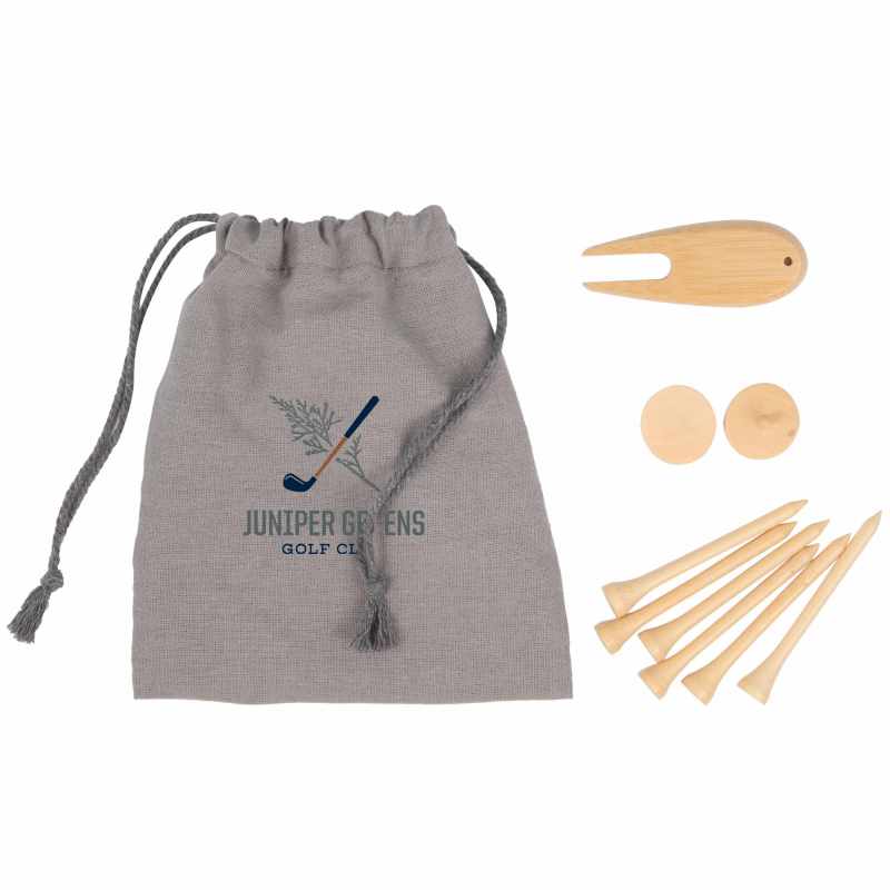 Bamboo Golf Tee Set with Recycled Pouch 1 Bamboo Golf Tee Set with Recycled Pouch 1