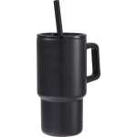 Summit 18oz Recycled Vacuum Insulated Mug w/ Straw - SM-6976BKAngle-Right Summit 18oz Recycled Vacuum Insulated Mug w/ Straw - SM-6976BKAngle-Right
