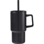 Summit 18oz Recycled Vacuum Insulated Mug w/ Straw - SM-6976BKFront Summit 18oz Recycled Vacuum Insulated Mug w/ Straw - SM-6976BKFront
