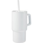 Summit 18oz Recycled Vacuum Insulated Mug w/ Straw - SM-6976WHAngle-Right Summit 18oz Recycled Vacuum Insulated Mug w/ Straw - SM-6976WHAngle-Right