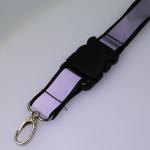 Recycled Polyester Reflective Lanyard - SM-2469BKFront Recycled Polyester Reflective Lanyard - SM-2469BKFront