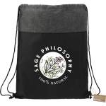 Ash Recycled Drawstring Bag - 3005-44BKFront Ash Recycled Drawstring Bag - 3005-44BKFront