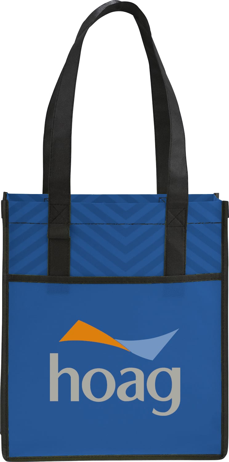 Printed Chevron Non-Woven Shopper Tote 1