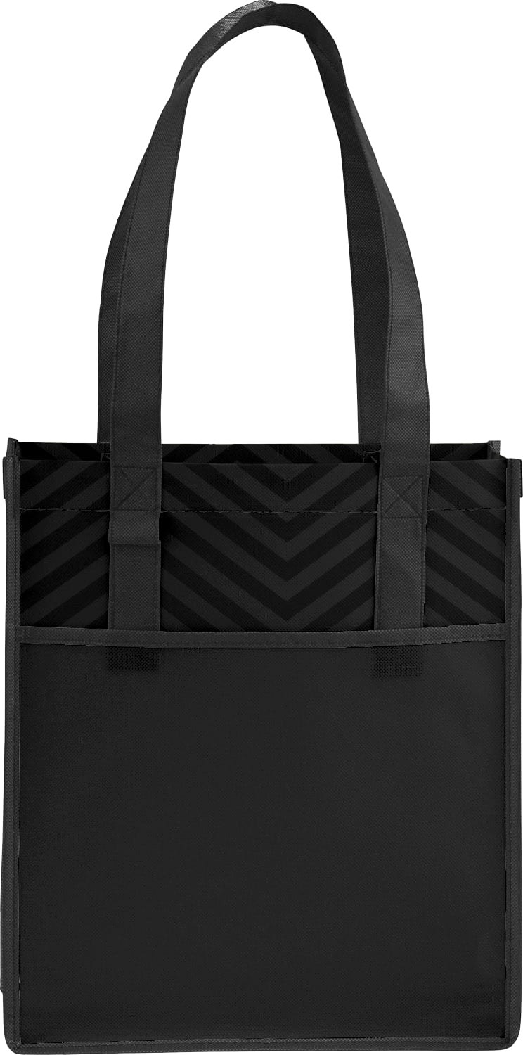 Printed Chevron Non-Woven Shopper Tote 1