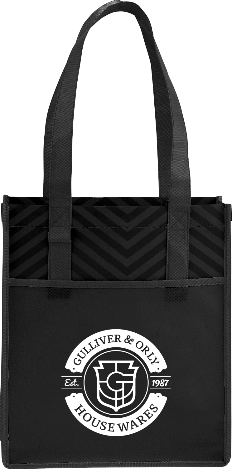 Printed Chevron Non-Woven Shopper Tote 1