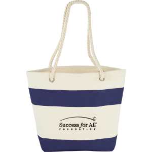 Capri Stripes 12oz Cotton Canvas Shopper Tote 1 Capri Stripes 12oz Cotton Canvas Shopper Tote 1