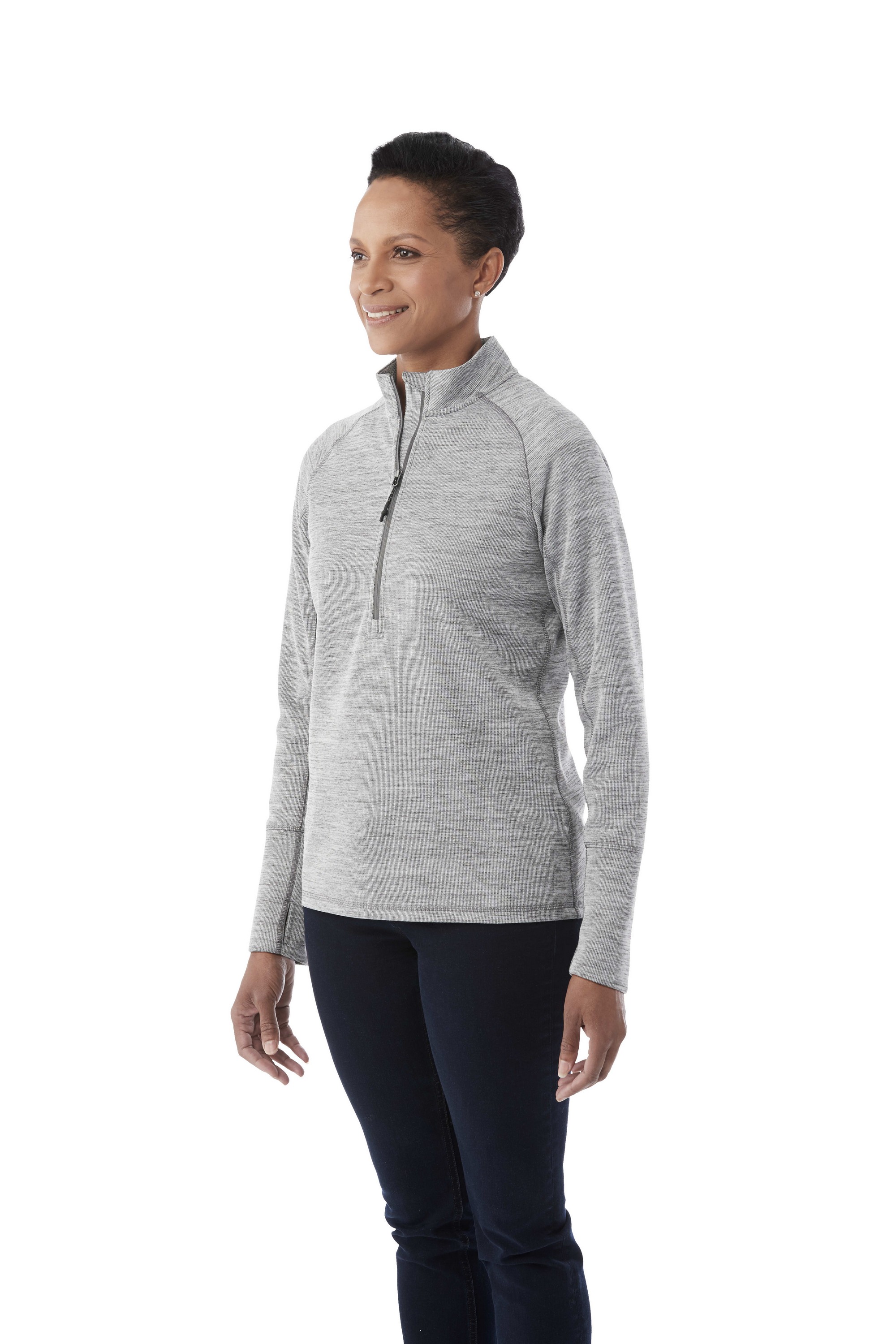 Women's CRANE Performance Knit Half Zip with Thumb Holes 2