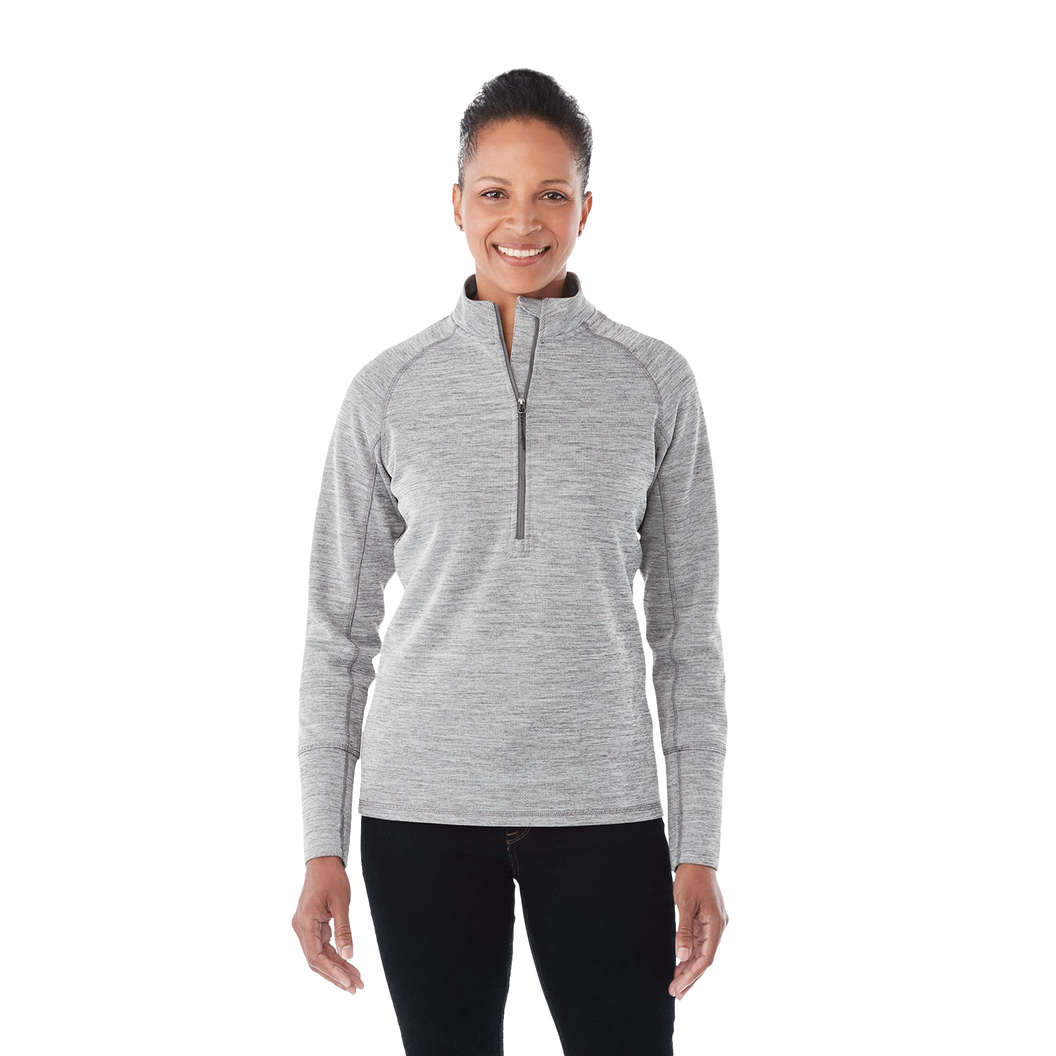 Women's CRANE Performance Knit Half Zip with Thumb Holes 2