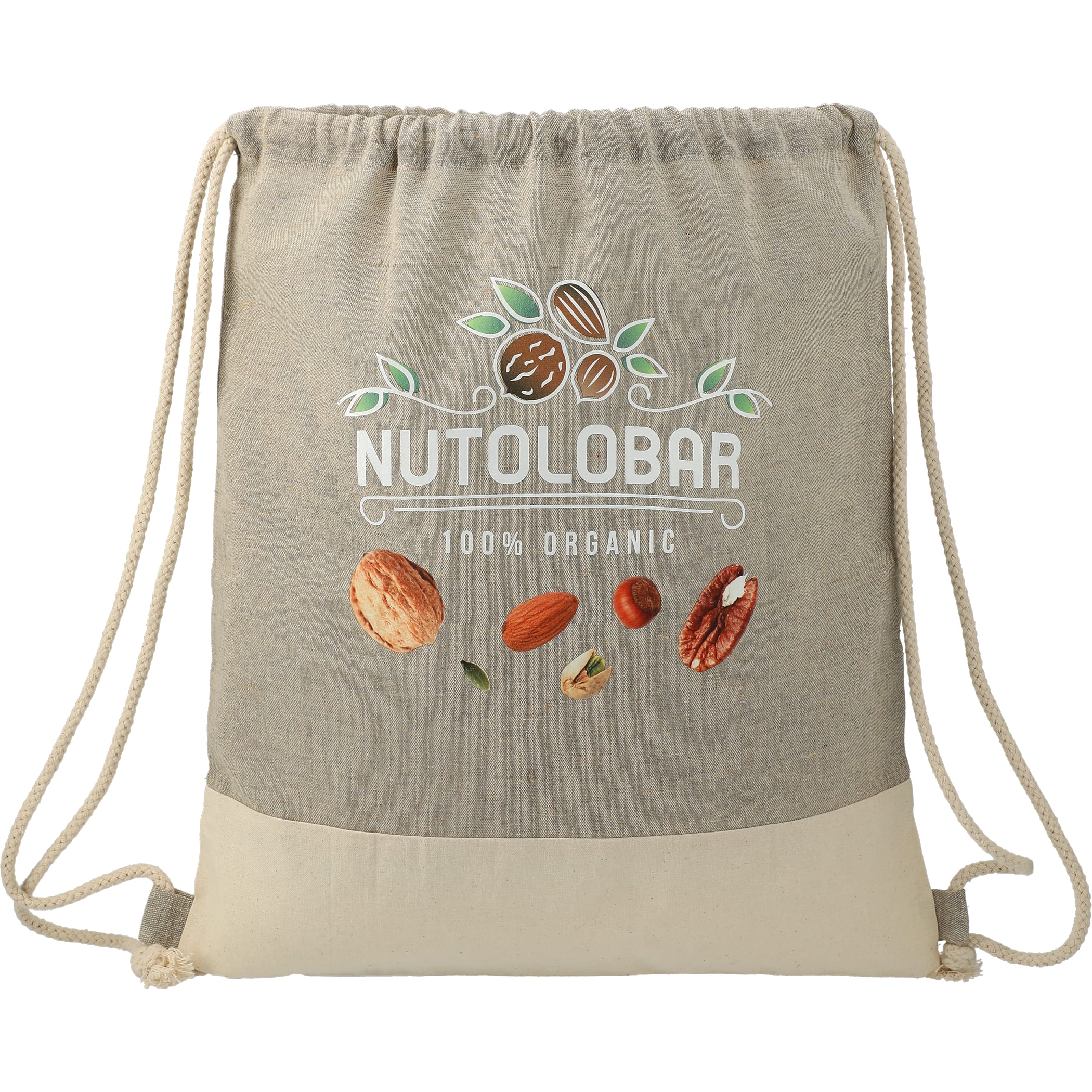 Split Recycled Cotton Drawstring Bag 1