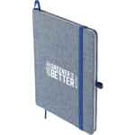 5'' x 7'' FSC® Recycled Cotton Bound Notebook - SM-3556BLAngle-Left 5'' x 7'' FSC® Recycled Cotton Bound Notebook - SM-3556BLAngle-Left