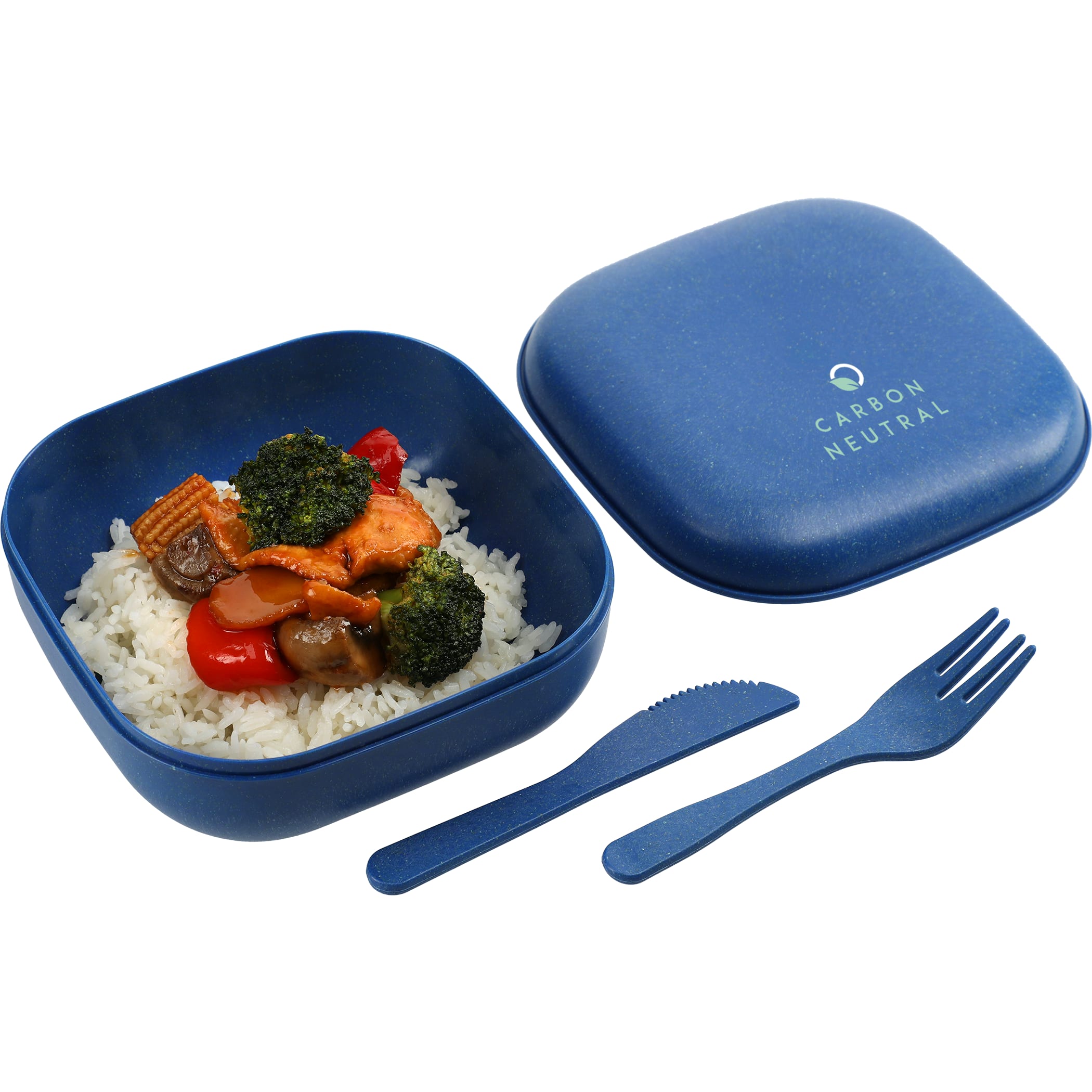 Wheat Straw Food Storage with Utensils 1