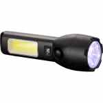 Solar Powered Rechargeable COB Flashlight - 8053-27BKAngle-Left Solar Powered Rechargeable COB Flashlight - 8053-27BKAngle-Left