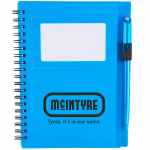 5.5'' x 7'' FSC® Mix Star Spiral Notebook with Pen - SM-3457TBLFront 5.5'' x 7'' FSC® Mix Star Spiral Notebook with Pen - SM-3457TBLFront