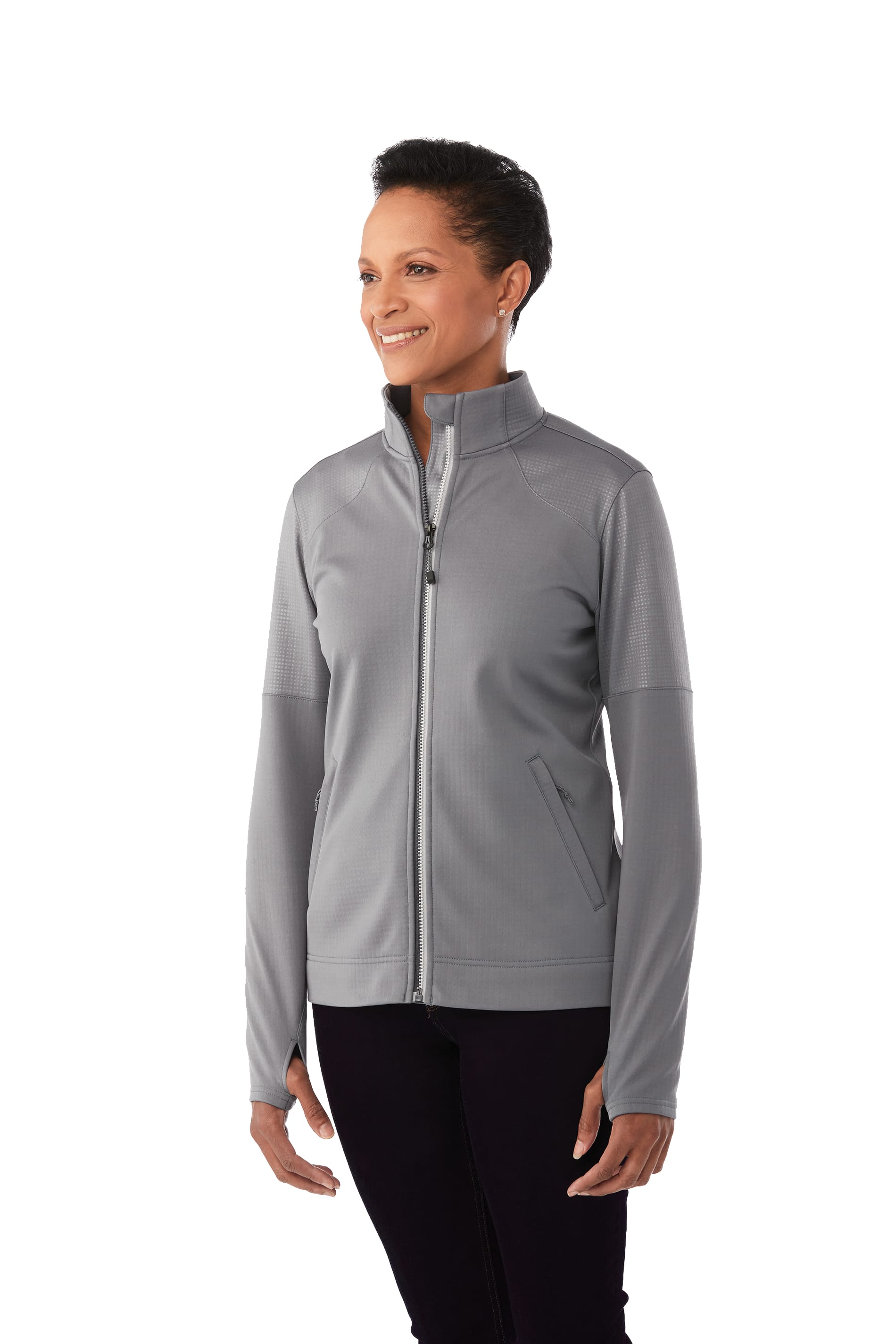 Women's SENGER Knit Full Zip Performance Jacket with Thumb Holes 2