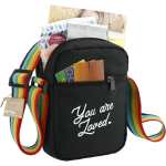 Rainbow rPET Crossbody Tote - 2301-60BKAngle-Right Rainbow rPET Crossbody Tote - 2301-60BKAngle-Right