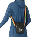 Rainbow rPET Crossbody Tote - 2301-60BKAngle-Right Rainbow rPET Crossbody Tote - 2301-60BKAngle-Right