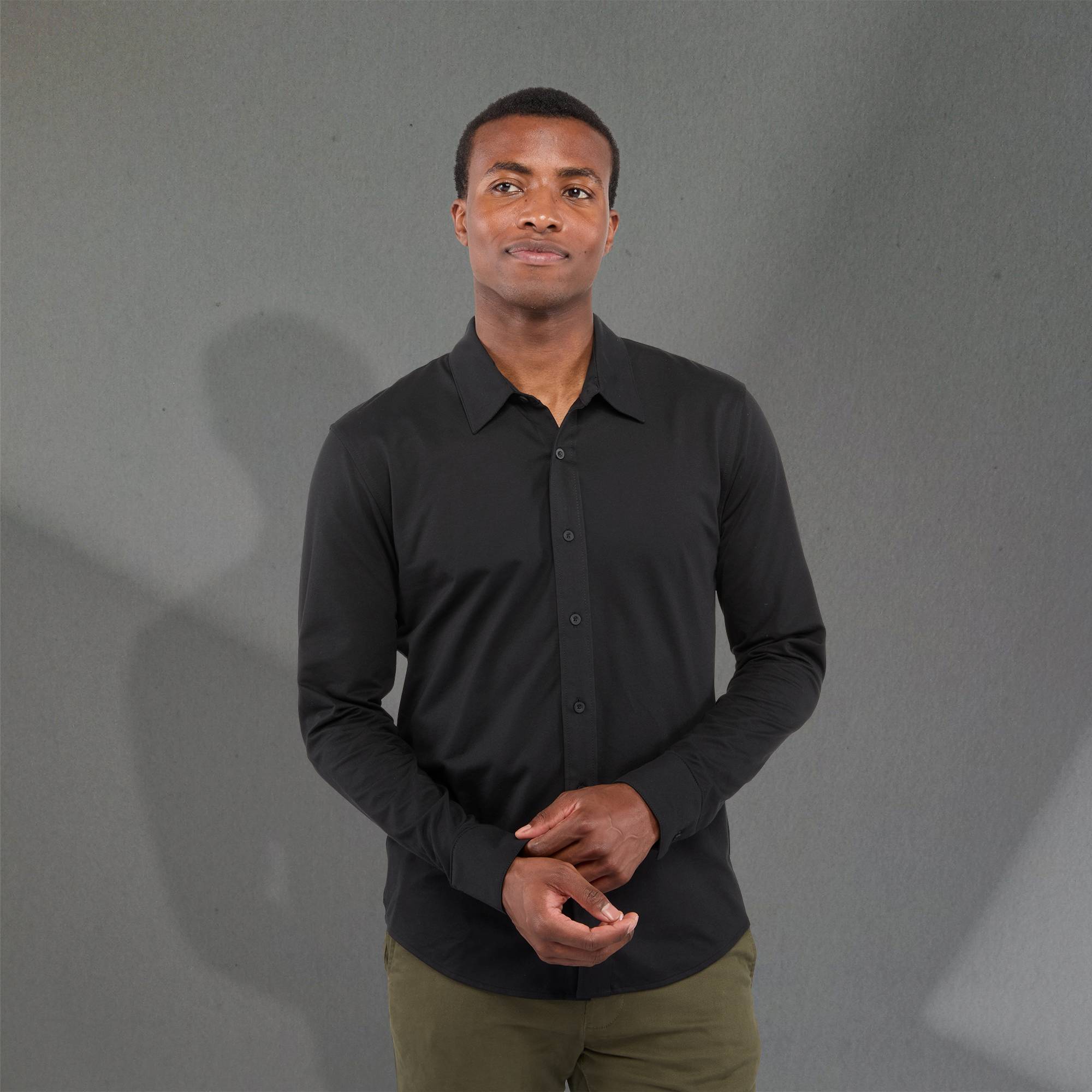 Men's TATRA Eco Knit Long Sleeve Button Up Shirt 1
