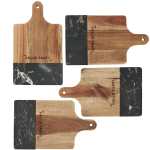 Black Marble and Wood Cutting Board - 1033-64BKFront Black Marble and Wood Cutting Board - 1033-64BKFront