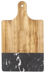 Black Marble and Wood Cutting Board - 1033-64BKFront Black Marble and Wood Cutting Board - 1033-64BKFront
