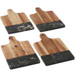 Black Marble and Wood Cutting Board - 1033-64BKAngle-Left Black Marble and Wood Cutting Board - 1033-64BKAngle-Left