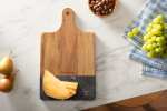 Black Marble and Wood Cutting Board - 1033-64BKFront Black Marble and Wood Cutting Board - 1033-64BKFront