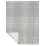 Plaid Fleece Sherpa Blanket - 1080-72GYAngle-Left Plaid Fleece Sherpa Blanket - 1080-72GYAngle-Left