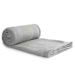 Plaid Fleece Sherpa Blanket - 1080-72GYAngle-Left Plaid Fleece Sherpa Blanket - 1080-72GYAngle-Left