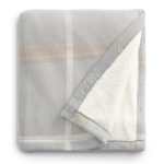 Plaid Fleece Sherpa Blanket - 1080-72GYFront Plaid Fleece Sherpa Blanket - 1080-72GYFront