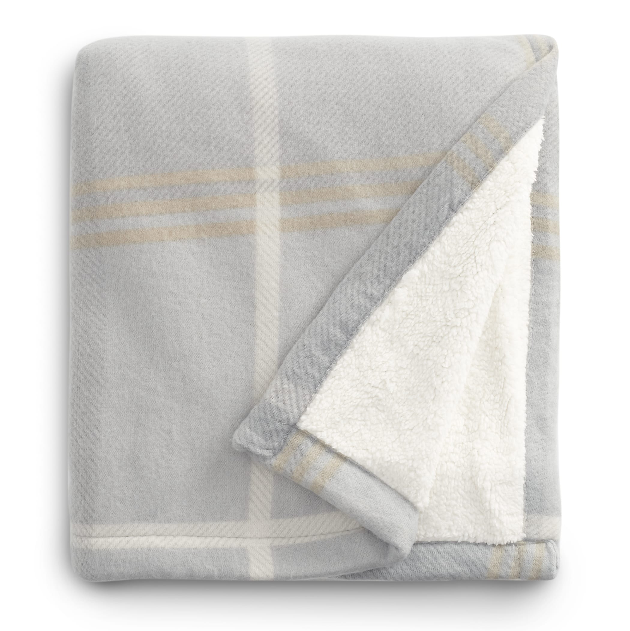 Plaid Fleece Sherpa Blanket 1