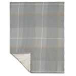 Plaid Fleece Sherpa Blanket - 1080-72GYFront Plaid Fleece Sherpa Blanket - 1080-72GYFront