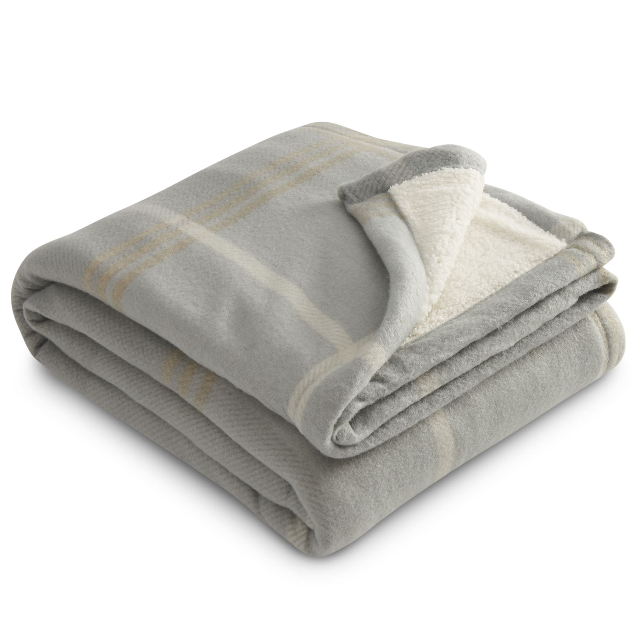 Plaid Fleece Sherpa Blanket 1