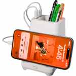 Desk Mate Organizer with Bluetooth Speaker and Charging Hub - SM-2955WHAngle-Right Desk Mate Organizer with Bluetooth Speaker and Charging Hub - SM-2955WHAngle-Right