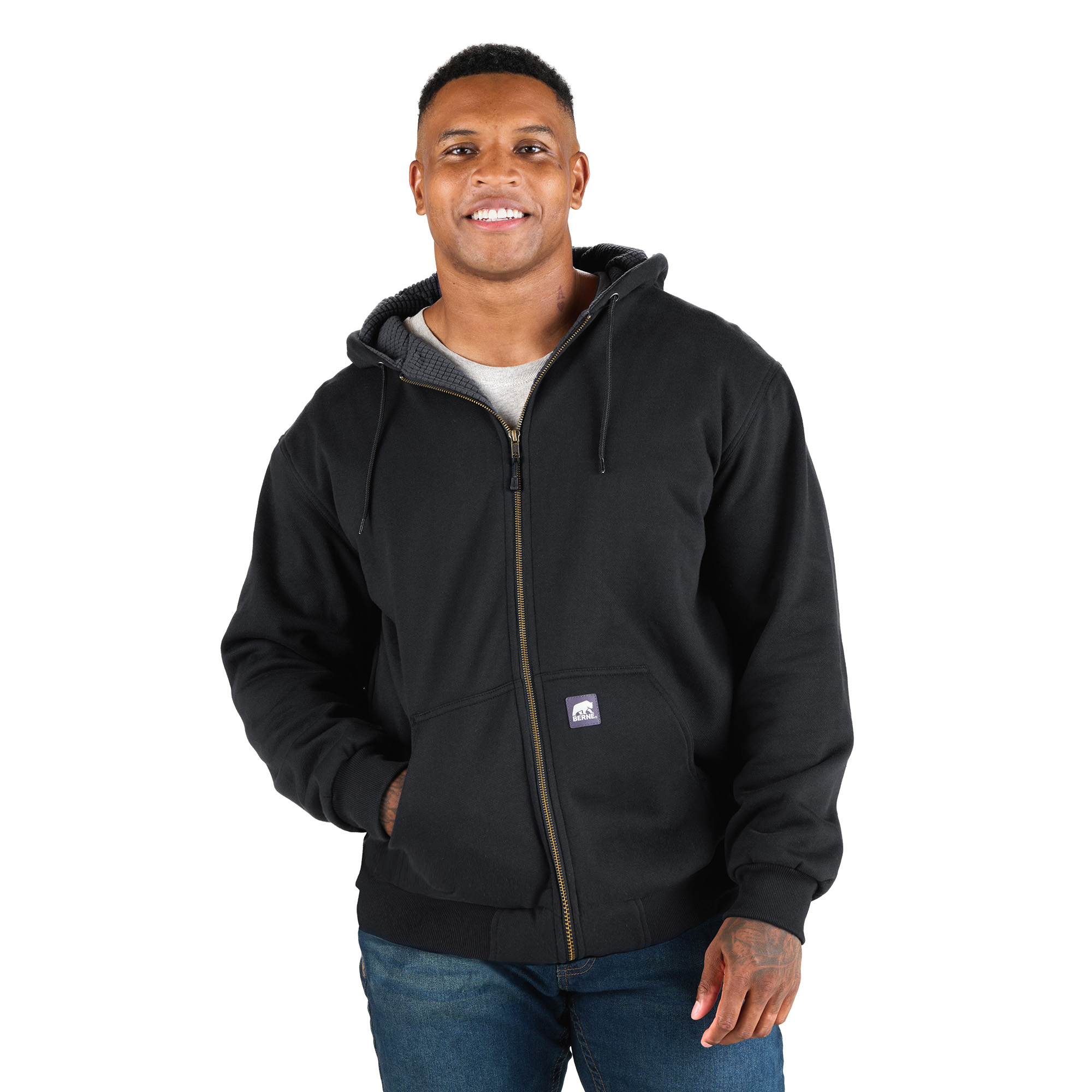 Berne Heritage Grid Fleece-Lined Zip Sweatshirt - Men's 2