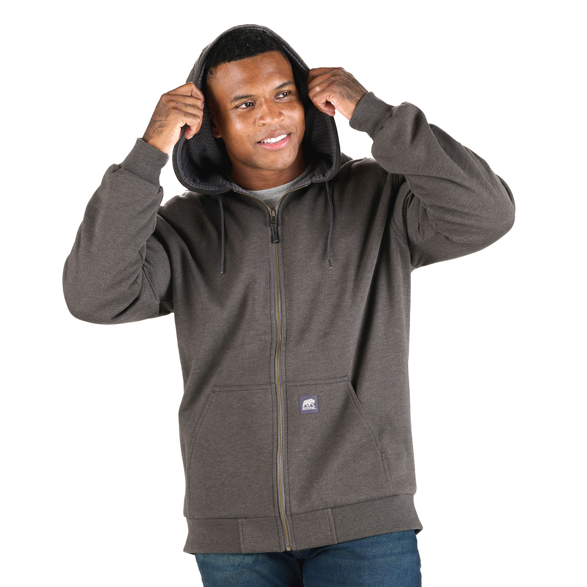 Berne Heritage Grid Fleece-Lined Zip Sweatshirt - Men's 2