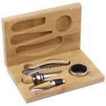 4 Piece Bamboo Wine Gift Set - 1033-80NTTop 4 Piece Bamboo Wine Gift Set - 1033-80NTTop