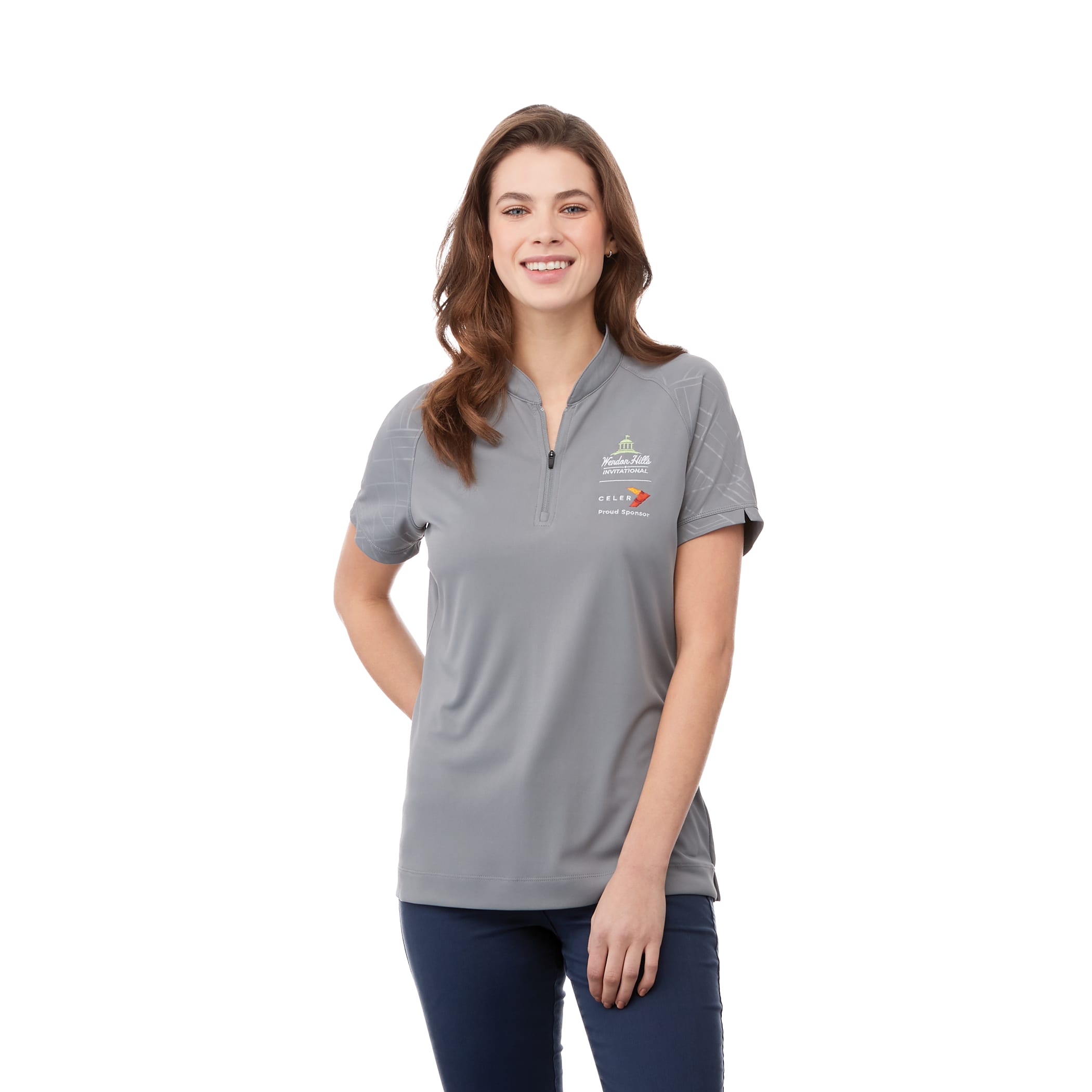 Women's HAKONE Short Sleeve Zip Up Polo 1